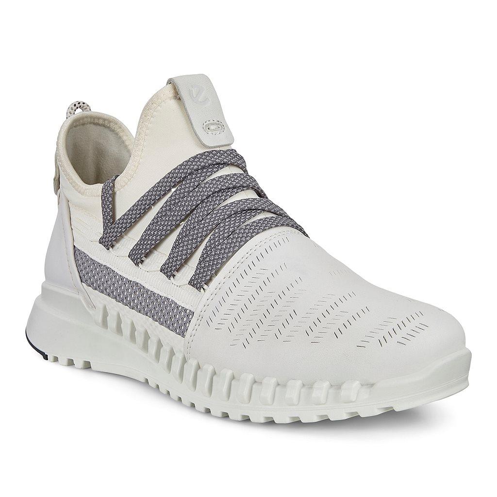 Ecco Zipflex Womens Sneakers White Sale - India XWZ-109653